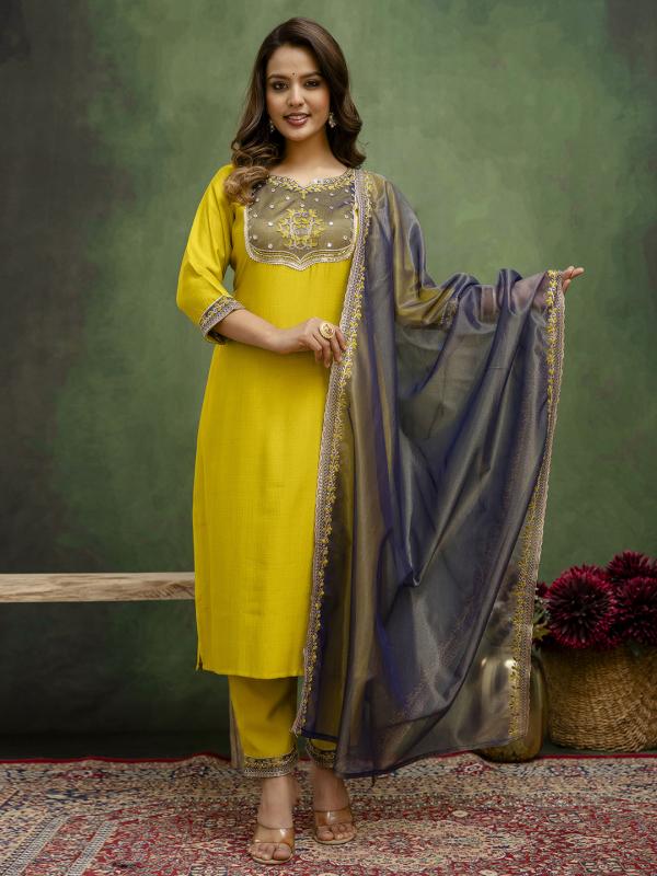 VP 9715 L Women's Silk Blend Embroidered Kurta Pant with Dupatta Set Sale price Rs.1,999.00 Regular price Rs.4,999.00